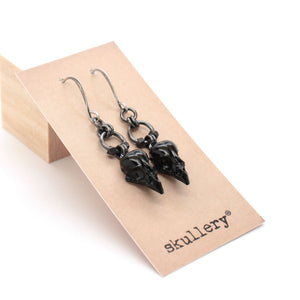 mini sparrow earrings - black