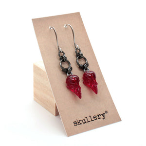 mini sparrow earrings - red