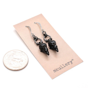 mini sparrow earrings - black