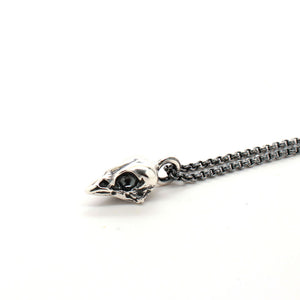 sterling silver mini sparrow skull necklace