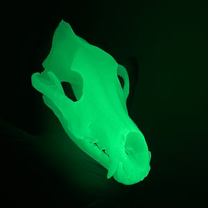 GREEN GLOW wolf skull