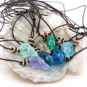 seaglass sparrow skull necklace blind box