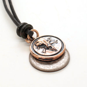 bronze skull medallion