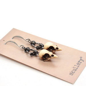 mini sparrow earrings - bone