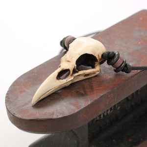 miniature crow skull necklace