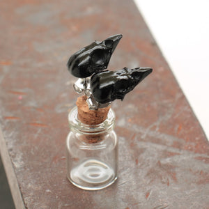 mini sparrow studs - black